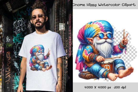 Download Gnome Hippy Watercolor Clipart - Premium Resources