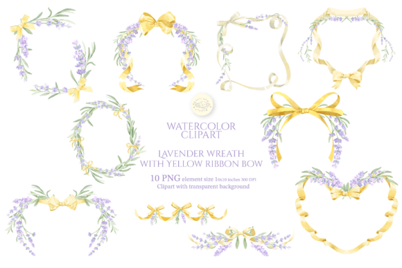 Download Lavender Wreath with Yellow Ribbon Bow - Premium Resources