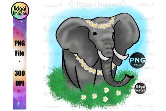 Download Elephant in Field of Daisies - Field Collection