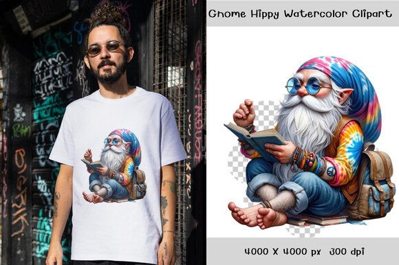 Download Gnome Hippy Watercolor Clipart - Premium Resources